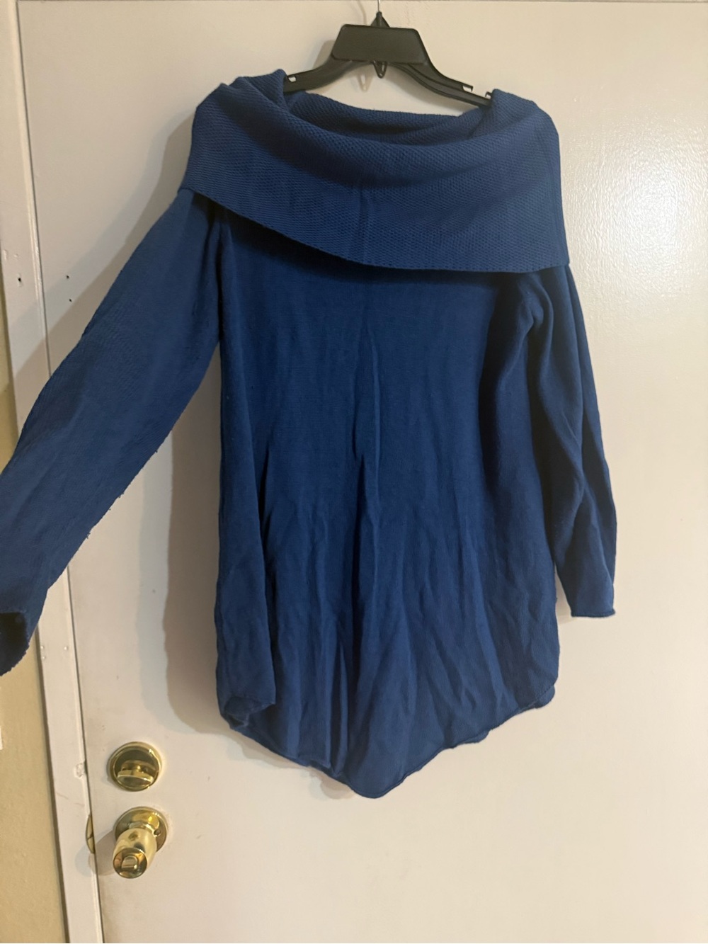 The Limited Navy Off-the-Shoulder Sweater